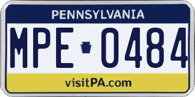PA license plate MPE0484