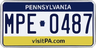 PA license plate MPE0487