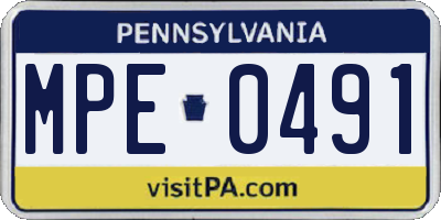 PA license plate MPE0491