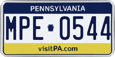 PA license plate MPE0544