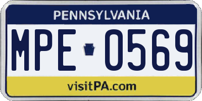 PA license plate MPE0569