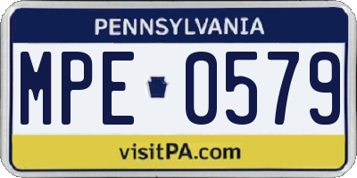 PA license plate MPE0579