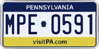 PA license plate MPE0591