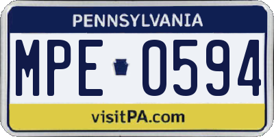 PA license plate MPE0594