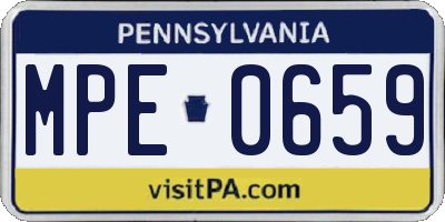 PA license plate MPE0659