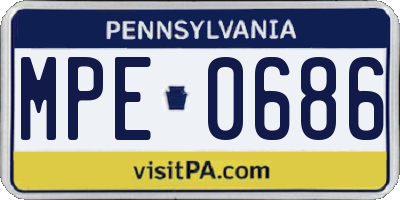 PA license plate MPE0686