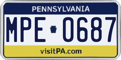 PA license plate MPE0687