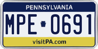 PA license plate MPE0691