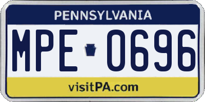 PA license plate MPE0696