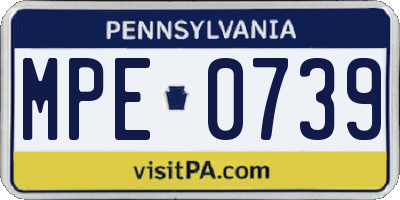 PA license plate MPE0739