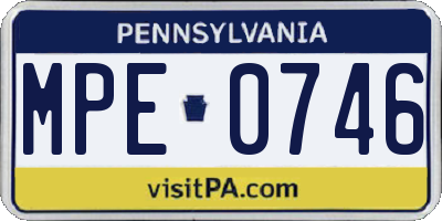 PA license plate MPE0746