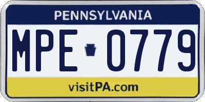 PA license plate MPE0779