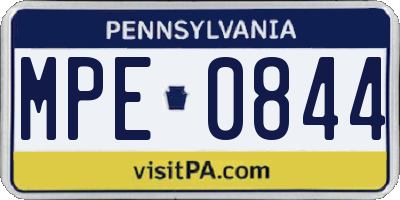 PA license plate MPE0844