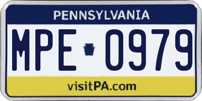 PA license plate MPE0979
