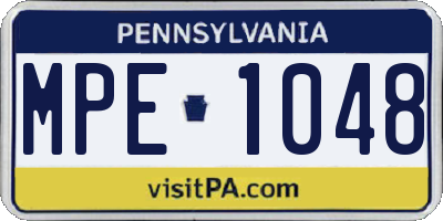 PA license plate MPE1048