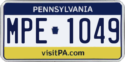 PA license plate MPE1049