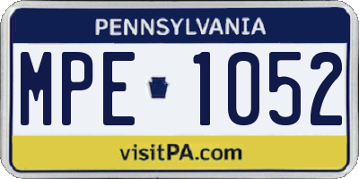 PA license plate MPE1052