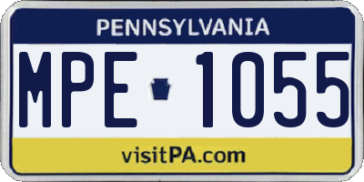 PA license plate MPE1055