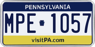 PA license plate MPE1057
