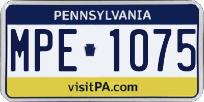 PA license plate MPE1075
