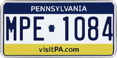 PA license plate MPE1084