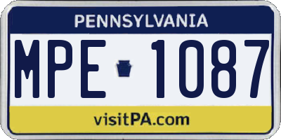 PA license plate MPE1087