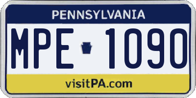 PA license plate MPE1090