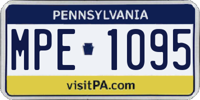 PA license plate MPE1095