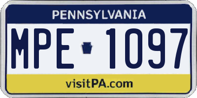 PA license plate MPE1097