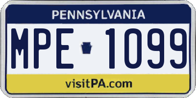 PA license plate MPE1099