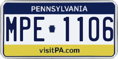 PA license plate MPE1106