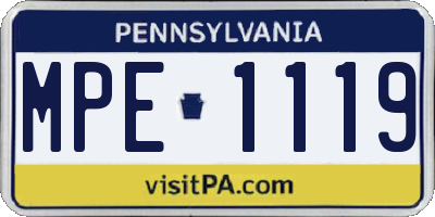 PA license plate MPE1119
