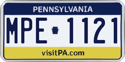 PA license plate MPE1121