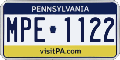 PA license plate MPE1122