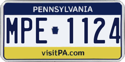 PA license plate MPE1124