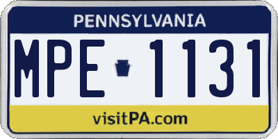 PA license plate MPE1131