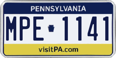 PA license plate MPE1141