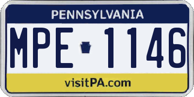 PA license plate MPE1146