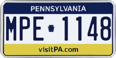 PA license plate MPE1148