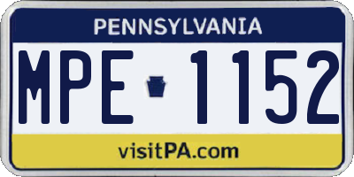 PA license plate MPE1152
