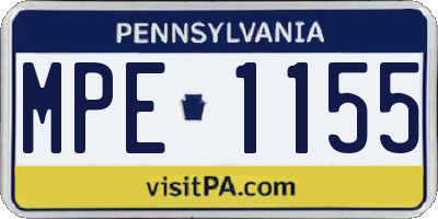 PA license plate MPE1155