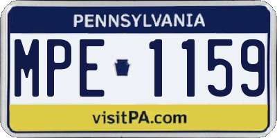 PA license plate MPE1159