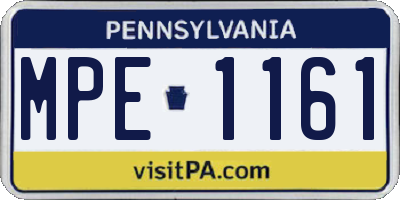 PA license plate MPE1161