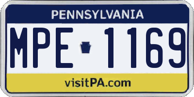 PA license plate MPE1169