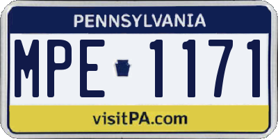 PA license plate MPE1171