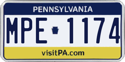 PA license plate MPE1174