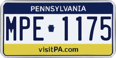 PA license plate MPE1175