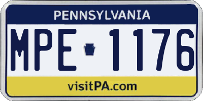 PA license plate MPE1176