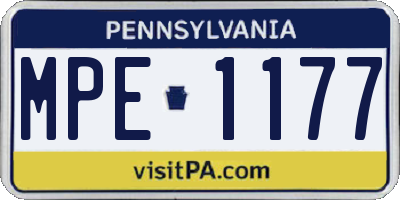 PA license plate MPE1177