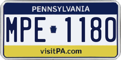 PA license plate MPE1180